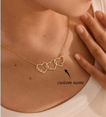 COLLIER COEURS LIÉS | JUSQU'À 4 PRÉNOMS