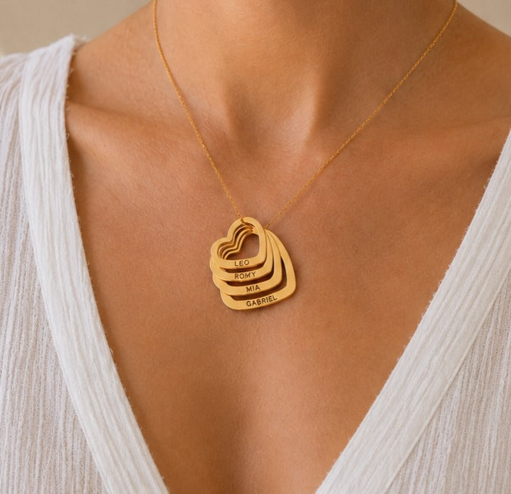 COLLIER COEUR | JUSQU'À 4 PRÉNOMS